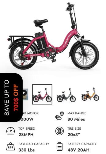 Cyber Velo Mars 700 e bike, pink