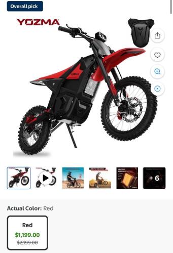 YOZMA IN 10 pro electric dirtbike battery not included