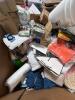 5 gallon bucket, boots, MAT, rug, bamboo cutting board, football helmets used, bedding, Mom cozy blankets, Z &ndash; folio, DVDs, pillows, knife set, & More - 5