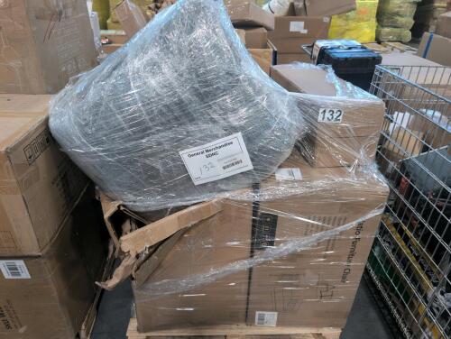 Chair, patio furniture, camping COT, large box of corks and more