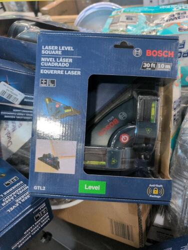 Multiple BOSCH lasers level squares, garbage bags, paper plates, Kohler toilet seats, salad spinner, foil pans, storage totes, & More