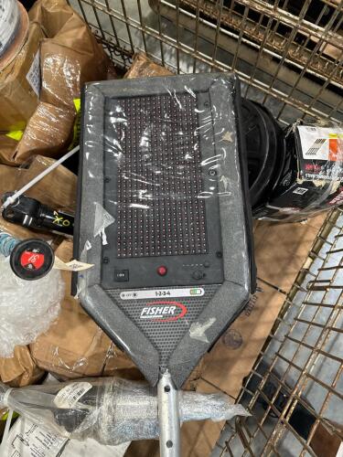 Industrial/automotive, Fisher lighting, used baseball bat, brake drum, sump pump, and
