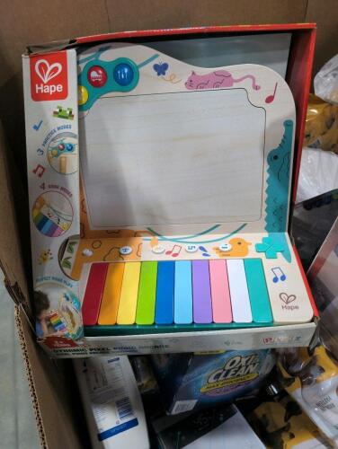 Big box store in a box: kids toy, bath tissue, foil pans, crockpot, oxi clean, dog treats, dawn, dove, Kleenex, and evevelopes and more