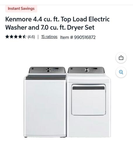 KENMORE top loader and dryer