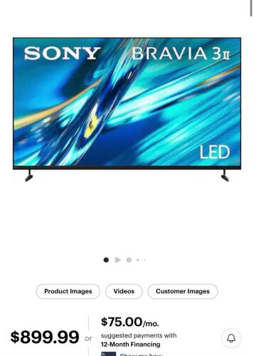 Sony Bravia 3 65 inch TV, not tested