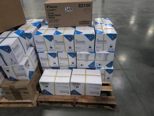 Pallet of safety zone blue powder free examination gloves