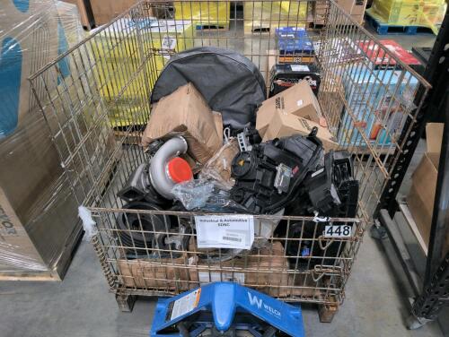 industrial and automotive items, headlights, turbo, 50-ft spool of wire, ecoguard engine, air filters, metal parts and more