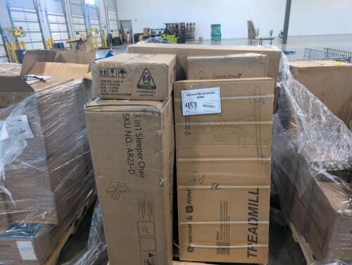Office chair, TV stand, miscellaneous furniture, treadmill, fitness plate, sleeper chair, & More