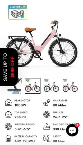 Cybervelo milady EK2 , e bike , pink