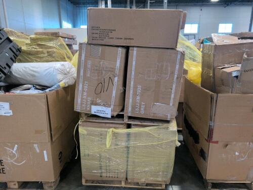 Miscellaneous furniture, multiple boxes of KORSER, recliner chair piece, & More