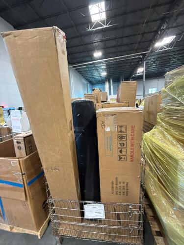 tcl 55-in TV, garvee item, rolled mattress and misc furniture