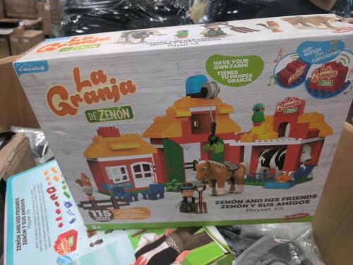 Miscellaneous pallet, kids toys, bags, foam flooring, sheets,