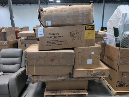 Miscellaneous furniture, multiple sofas, 45 inch pet bathtub, & More