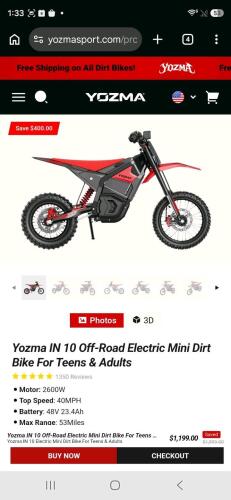 YOZMA IN 10 electric dirtbike