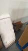 Luggage, box of Beatrice ball bowls, gladiator gear rack golf, hot wheels track, Zumiez skateboard, pool stick, golf bag, Johnson guitar, guitar case - 8
