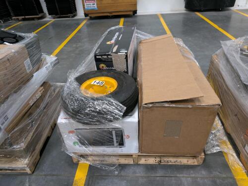 Microwave, Mr. heater, tire, Christmas tree