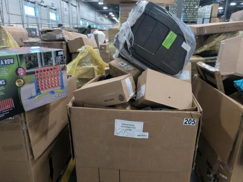 Industrial/auto- moto tire, garbage can, tires, hitch attachment range & dryer boxes, and more