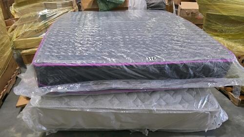 Large rug, blinds, weight bars, two mattresses and more
