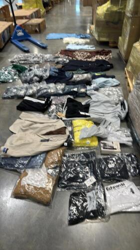 high end clothing, including MAJE, ARITZIA, Sandro, Tommy Bahama, ARIAT, Burton, Nautica, true religion, Edwards, Peter Millar, under Armour, Lacoste, Allice and Olivia, miscellaneous purses, RIMOWA medium size pack, large assortment of game jerseys, DOJO