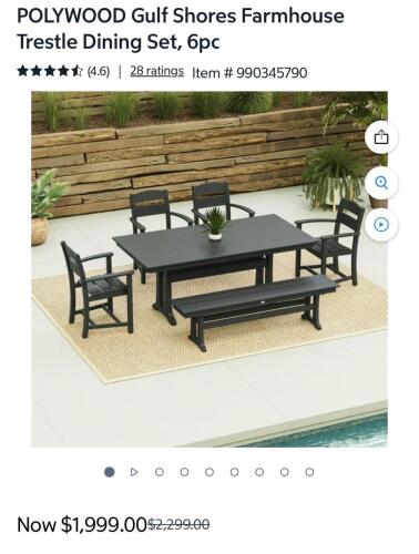 POLYWOOD Gulf Shores Farmhouse Trestle Dining Set , complete?