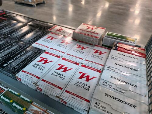 Shelf of 45 auto Winchester