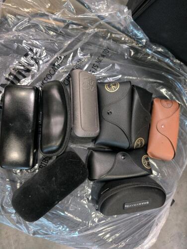 Luggage, jars, bag, tape gun , glasses and more