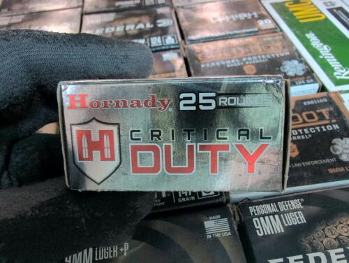 Shelf of 9 mm including critical defense, subsonic HORNADY, federal