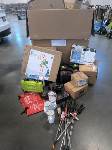 Milwaukee Tools, Fire Blankets, Yeti Mugs, Miscellaneous power tools, Neon Christmas decorations, garage tub and more
