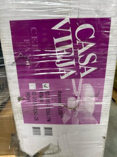 shelving, bubble mailers, ceiling fans, another items
