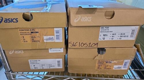 four pairs of asics