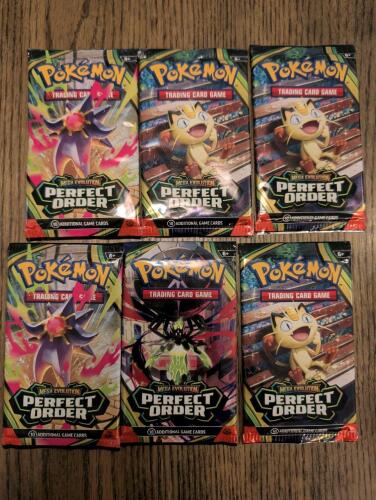 (6) Pokemon mega evolution Perfect order booster packs