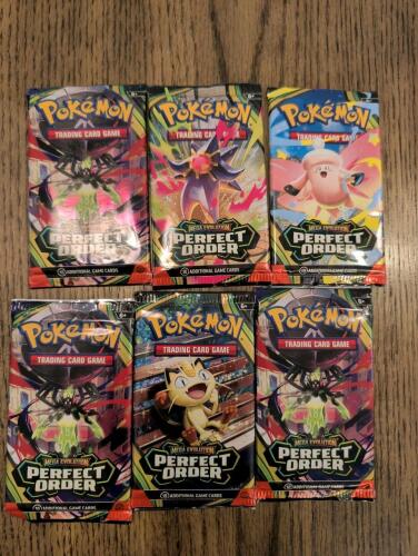 (6) Pokemon mega evolution Perfect order booster packs