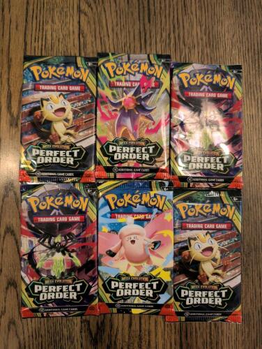 (6) Pokemon mega evolution Perfect order booster packs