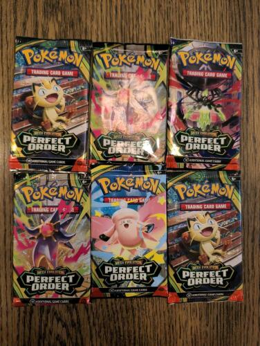 (6) Pokemon mega evolution Perfect order booster packs