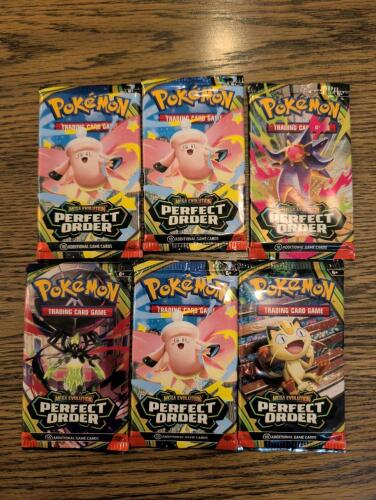 (6) Pokemon mega evolution Perfect order booster packs