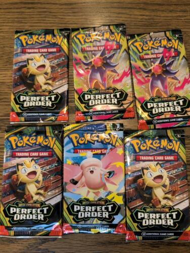 (6) Pokemon mega evolution Perfect order booster packs