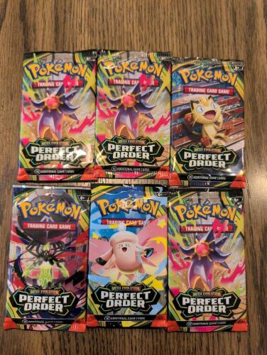 (6) Pokemon mega evolution Perfect order booster packs