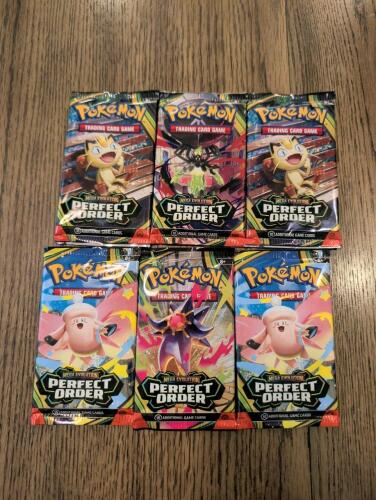(6) Pokemon mega evolution Perfect order booster packs