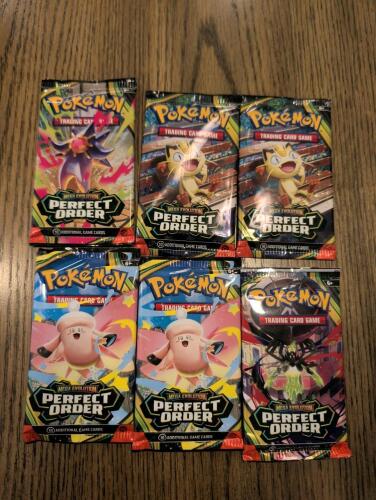 (6) Pokemon mega evolution Perfect order booster packs