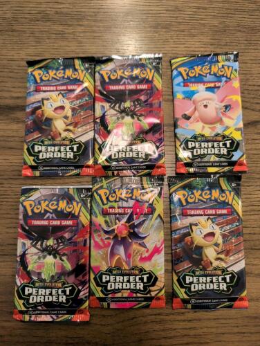 (6) Pokemon mega evolution Perfect order booster packs
