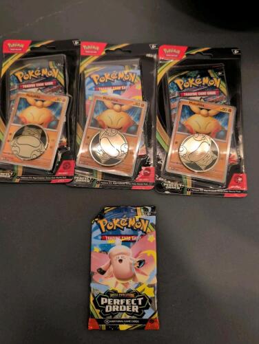 (3) Pokemon Mega Evolution Perfect Order Checklane Blister and booster pack