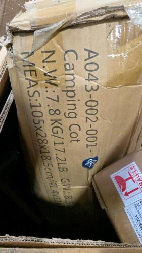 Misc furniture, curtains rod, monitor, camping cot and more