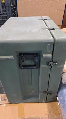 Large storage tote, mattresses, Paul, bed frame pieces, and