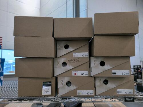 12 pairs on shoes, includes seven pairs of CYCLON