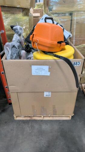 Rug, shovels, automotive part, boron Bauer hockey stick, pole protector, STIHL chainsaw case & More