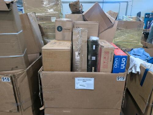 Vizio 50 inch TV, rolled material, small 8 inch mattress, automotive part, mirror, and more