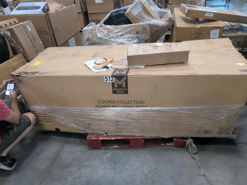 Cooper collection power reclining sofa, Gray box does have damage