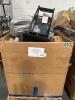 BEGO sprinkler, dolly, absorb pads, baskets, rug, cups, kitty litter box, and