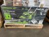 Boss buck 200# gravity feeder, Better Homes & Gardens club chair, green Works lawnmower, echo blower, - 3