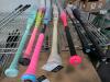 baseball bats: Rawlings, Easton, (used), Louisville marucci, uprising, demarini (7 total, 2 used and 5 total);